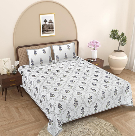 Jaipuri Cotton Hand-Printed Bedsheet | 90x108 inches