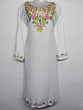 Women Embroidered Pure Cotton  white Straight long  Kurti