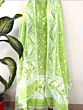 Handloom Unstitched Cotton Suit with Dupatta | Lime Green
