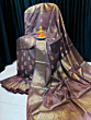 Purple Tussar Muga Silk Banarasi Saree with Blouse