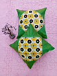 Embroidery and Mirror Work Cushion Cover | Green