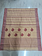 Bengal Handloom Cotton Saree with Blouse Piece | Beige & Red