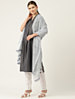Printed Cotton Dupatta | White & Grey