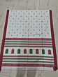 Bengal Handloom Cotton Saree with Blouse Piece | White & Red