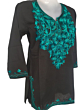 women embroided pure cotton short kurti