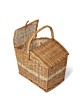 Picnic Baskets With Top Handle ,Modern Picnic Baskets, Brown Rectangular Basket ,M - 12x13 x9 Inches