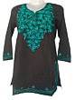 women embroided pure cotton short kurti