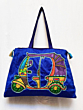 Handcrafted Cotton & Zari Blue Tote Bag for Women | 41x31 cm