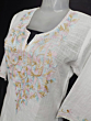 Women Embroidered Pure Cotton white Short  Kurta  