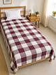 Handloom Cotton Checkered Bedsheet| Maroon & White