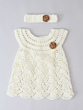 Crochet Frock with Headband - White