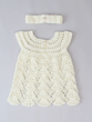 Crochet Frock with Headband - White