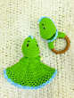 Handmade Dino Teether cum Rattle | Baby Toy | Green