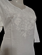 Women Embroidered Pure Cotton white short Kurta  