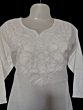 Women Embroidered Pure Cotton white short Kurta  