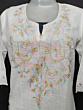 Women Embroidered Pure Cotton white Short  Kurta  