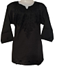 Women Embroidered Pure Cotton black short Kurti
