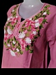 Women Embroidered Pure Cotton peach color short  Kurta  