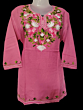Women Embroidered Pure Cotton peach color short  Kurta  