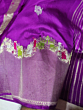 Banarasi Karwa Mini Buti Silk Saree- Purple-Onesize