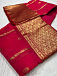 Handloom Chanderi Silk Saree | Pink | 6.25 Mtrs
