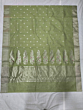 Chanderi Handloom Saree Pista green colour With  Zari border 6.25 mtrs Silk cotton