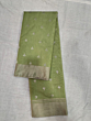 Chanderi Handloom Saree Pista green colour With  Zari border 6.25 mtrs Silk cotton