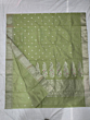 Chanderi Handloom Saree Pista green colour With  Zari border 6.25 mtrs Silk cotton