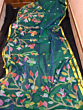 Muslin Saree with Blouse Piece | Green
