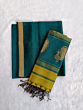 Handloom Cotton Olive Green Saree with Blouse Piece