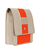 Handmade College Jute Bag I Off white & Orange