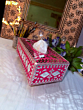 Wooden designer mirror tissue box 