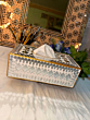 Wooden designer mirror tissue box 