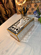 Wooden designer mirror tissue box 