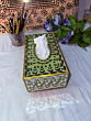 Wooden designer mirror tissue box 