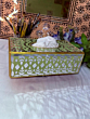 Wooden designer mirror tissue box 