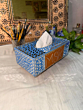 Wooden designer mirror tissue box 