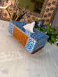Wooden designer mirror tissue box 