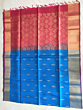 red pallu & bright blue colour handloom silk  saree