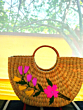 U shape bag with flower embroidery 