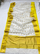 Handloom Chanderi Saree with White & Yellow Border