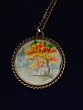 Hand Painted Pendant - Orange Bush