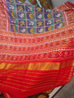 Red Blue Single Ikat Patola Silk Saree