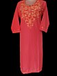 women embroided pure cotton pink kurti