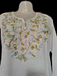 Women Embroidered Pure Cotton white short Kurti