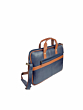 Genuine Leather Laptop Bag with Shoulder Strap| Blue & Brown | Macbook Compatible