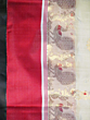 Bengal Red-Gold Floral Buta Striped Mulberry Silk Saree