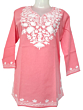 women embroided pure cotton short kurti