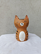 Handmade Terracotta Cat Pen Stand, Orange Tabby, Hand Painted, Decorative Home Decor, Cute Smiling Design
