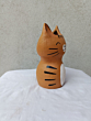 Handmade Terracotta Cat Pen Stand, Orange Tabby, Hand Painted, Decorative Home Decor, Cute Smiling Design